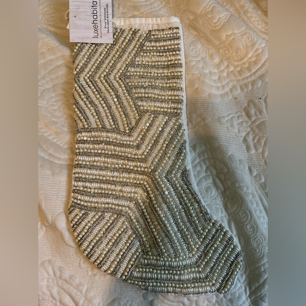 Beaded Christmas stocking